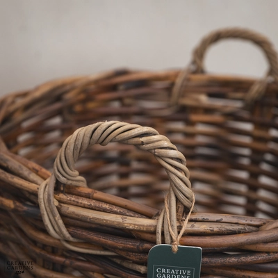 Round Basket with Ear Handles Natural 65cm - image 3
