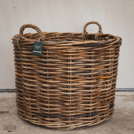 Round Basket with Ear Handles Natural 80cm - image 1