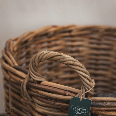 Round Basket with Ear Handles Natural 80cm - image 3