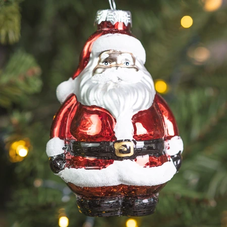 Santa Glass with Silver Inside Shiny - Matt