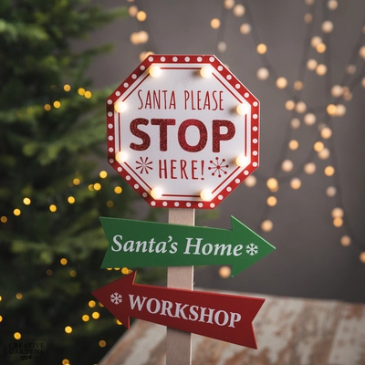 Santa Stop Here Sign