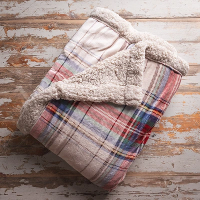 Sherpa Check Flannel Linen & Taupe Throw