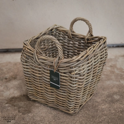 Square Curved Basket with Ear Handles 30cm - image 2