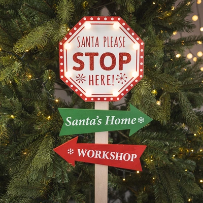 Three Kings SantaStop! Sign