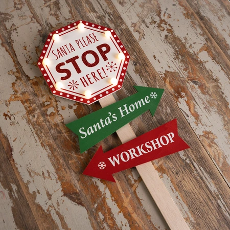 Three Kings SantaStop! Sign