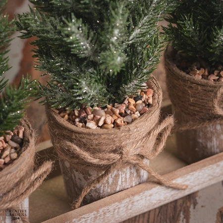 Trees in Hessain Base - Set of 3 - image 3