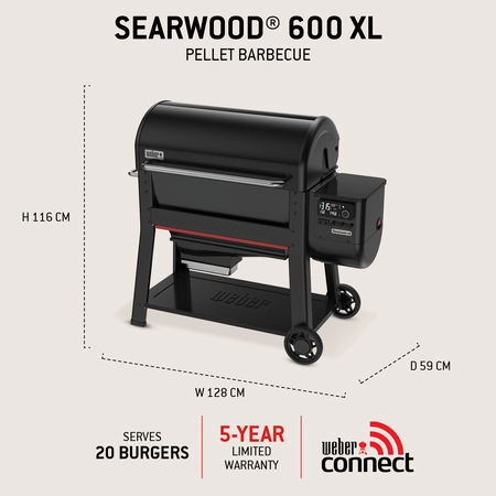 Weber Searwood XL 600 Pellet Barbecue - Black - image 4