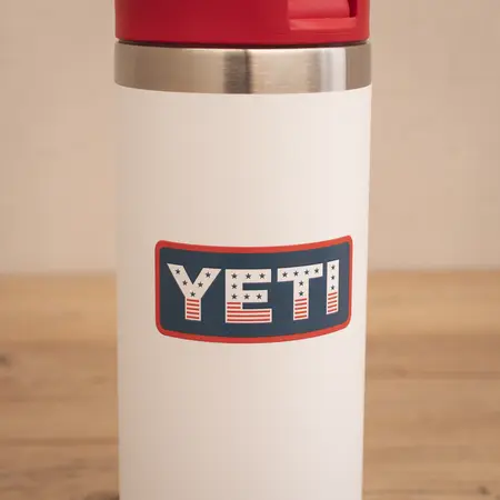 YETI Rambler 18 Oz Straw Bottle - White/Red Summer Anthem