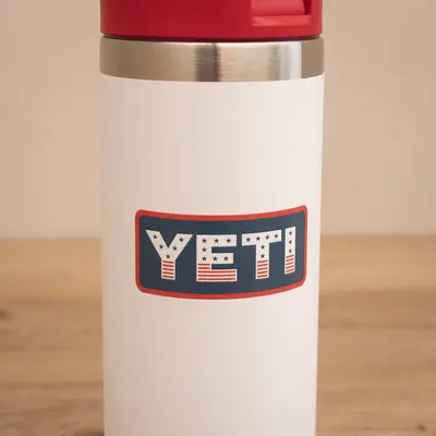 YETI Rambler 18 Oz Straw Bottle - White/Red Summer Anthem