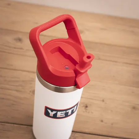YETI Rambler 18 Oz Straw Bottle - White/Red Summer Anthem