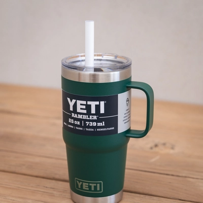 YETI Rambler 25 Oz Straw Mug - Black Forest Green - image 2