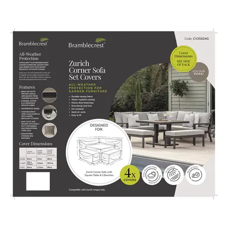 Zurich Square Modular Sofa Set Covers - Khaki - image 2