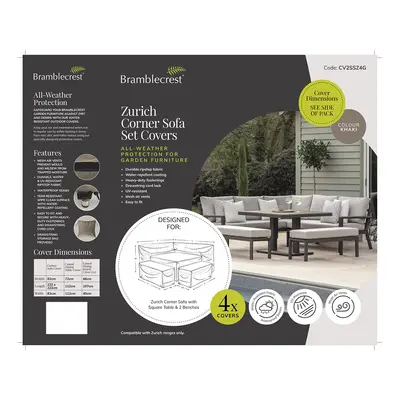 Zurich Square Modular Sofa Set Covers - Khaki - image 2