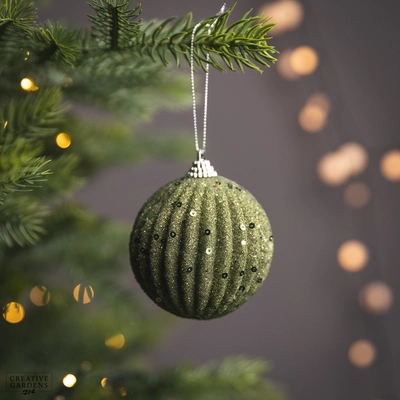 Bauble Foam Rosemary Green 8cm