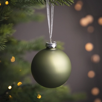 Bauble Glass Matt Rosemary Green 8cm