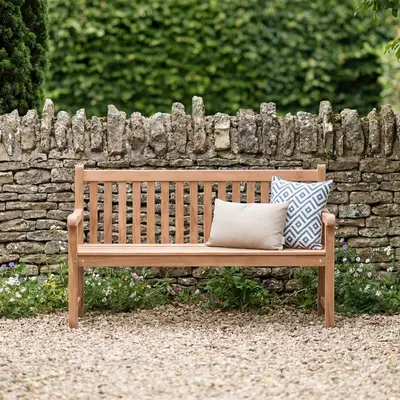 Bramblecrest Teak Straight Back Garden Bench